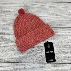 Allbirds Smallbirds Toddler Coral & Purple 100% Merino Wool Pom Beanie Size M/L